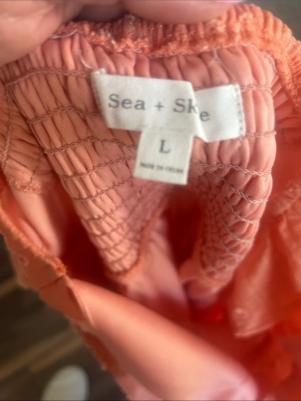 Girls size Large Sea + Skye NWT beautiful embroidered Melon colored Tank dress